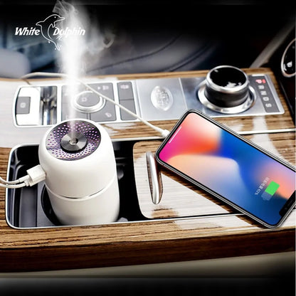 White Dolphin Mini USB Humidifier & Aroma Diffuser for Car